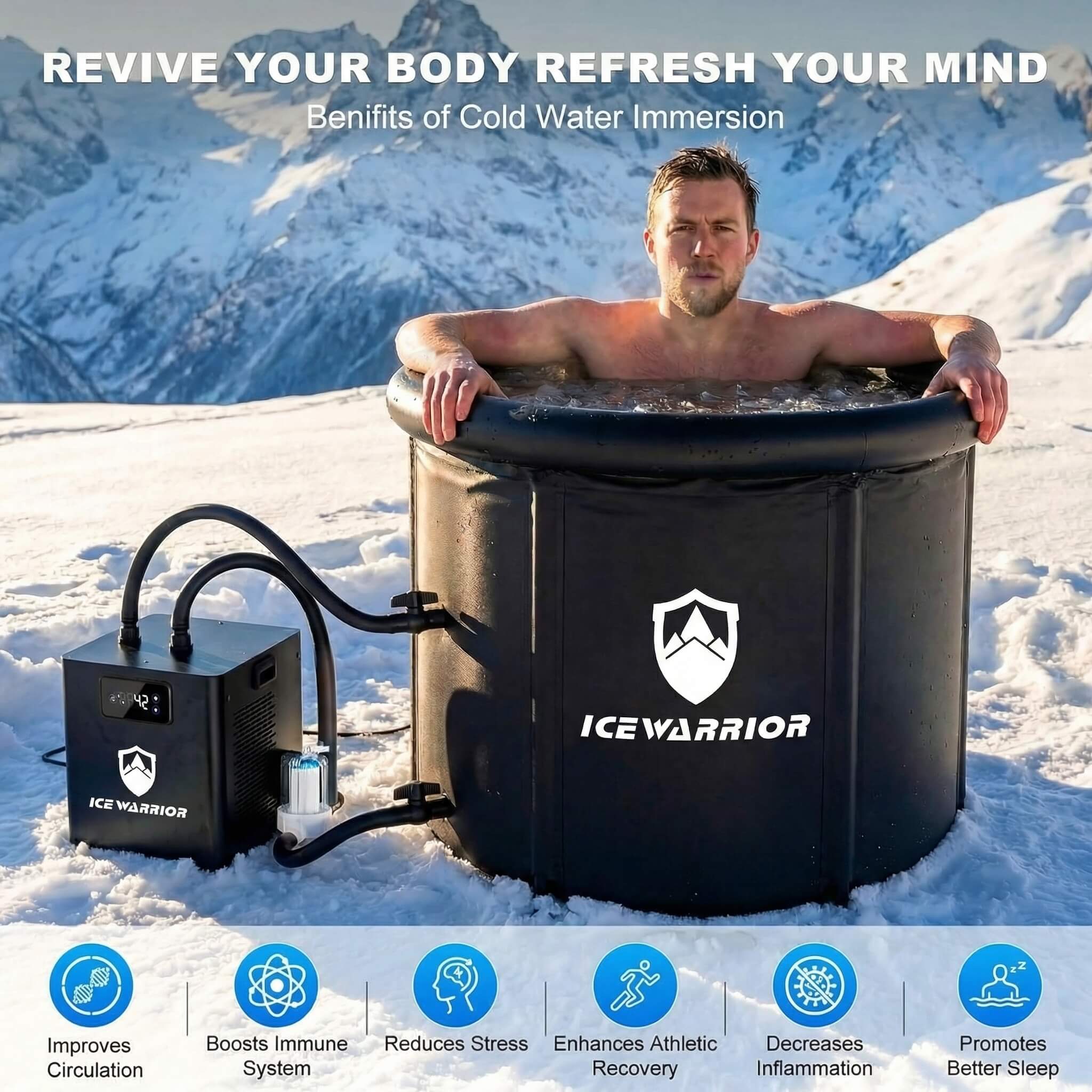 1/3 HP Ice Bath Chiller for Cold Plunge Tubs