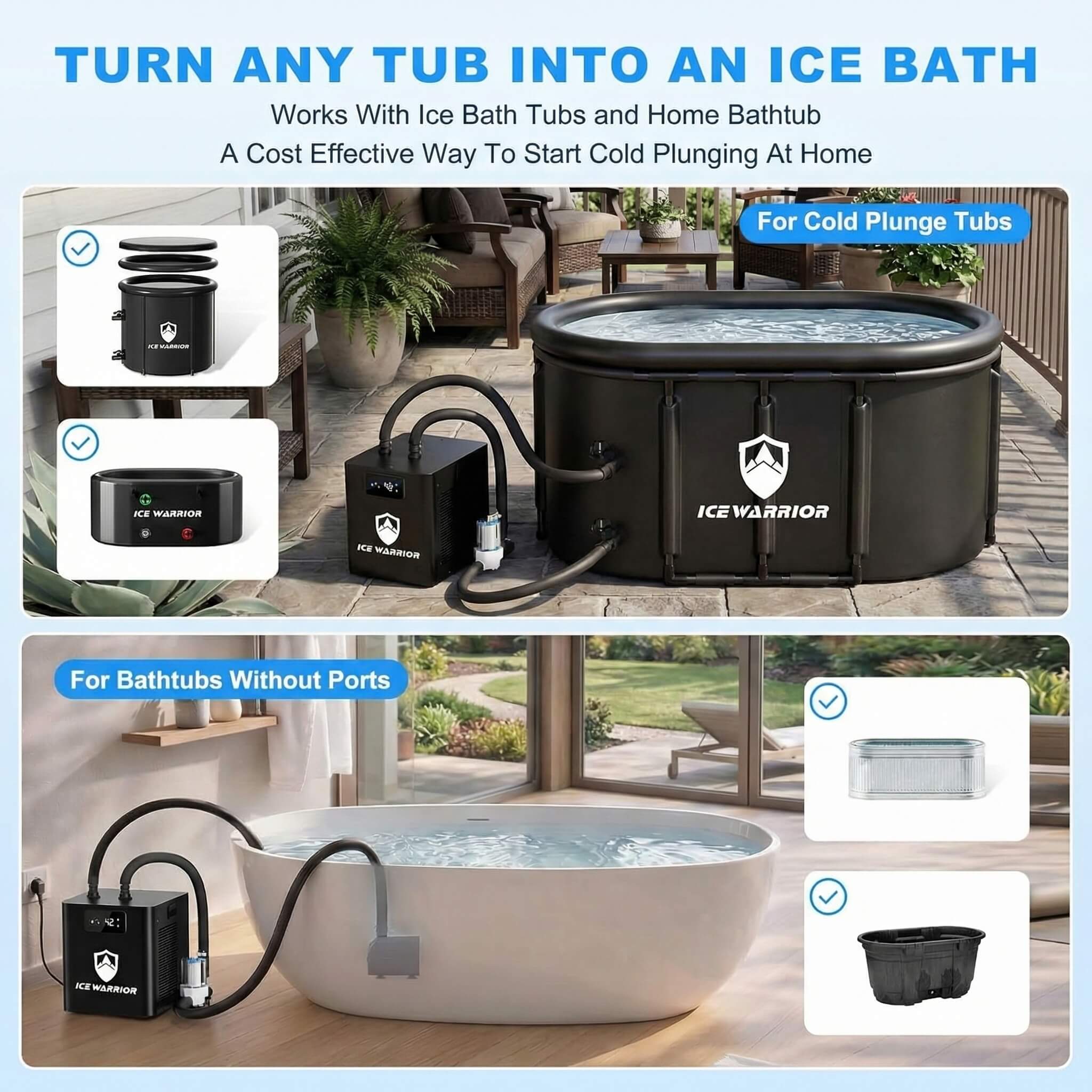 1/3 HP Ice Bath Chiller for Cold Plunge Tubs